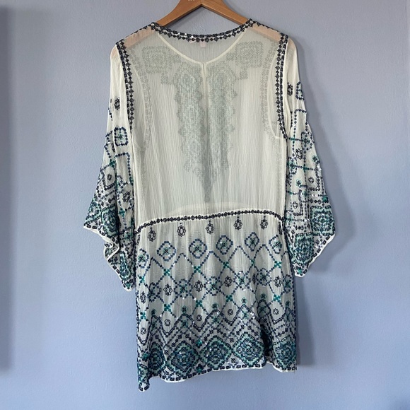 Calypso St. Barth Velsia Silk Beaded Sheer Tunic Top Swimsuit Coverup Size Small - Picture 9 of 10